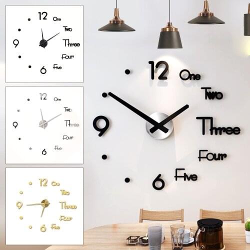 3D Wall Clock Modern Design DIY Digital Wall Clock Acrylic Stickers Home Office Decor Wall Watch for Living Room Decoration