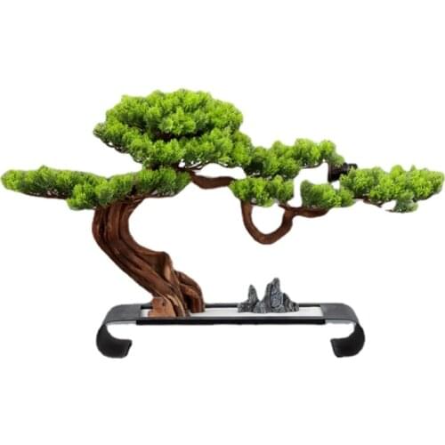 New Chinese Artificial Bonsai Large Sand Plate Welcoming Pine Root Carving Entrance Decoration Arborvitae Landscape Modeling