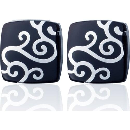 C-MAN Luxury shirt silvery clouds Enamel cufflink for mens Brand cuff buttons cuff links High Quality abotoaduras Jewelry