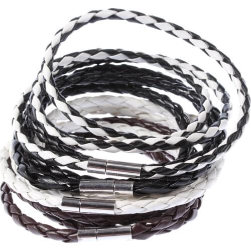 Three Layer Braided PU Leather Bracelet Men Bracelet for Women Jewelry Multilayer Leather Clasps Charm Bracelet