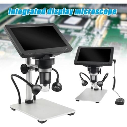 1200x Digital Electron Microscope 12MP DM9 HD 7 inch Industrial Magnifier with Wire Control Bracket+DM9 USB Cable for Phone iPad