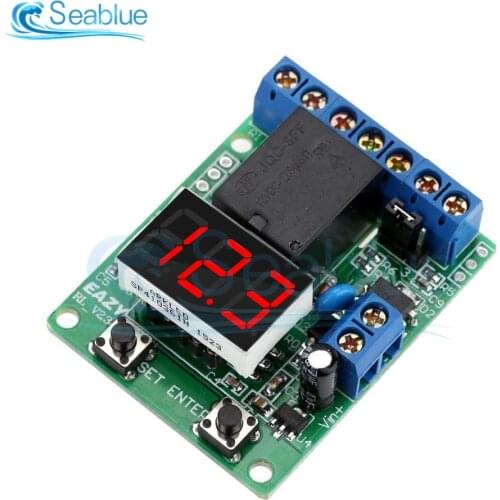 DC 12V/24V LED Digital Relay Switch Control Board Module Relay Module Voltage Detection Charging Discharge Monitor Test