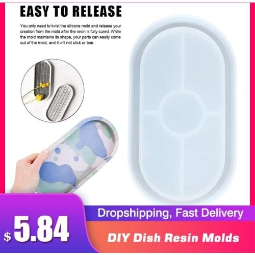 DIY Dish Resin Molds Silicone Mold DIY Dish Resin Ashtray Mold Jewelry Making Tools Plate Holder Resin Tray Coaster Mold Kit