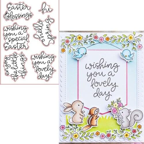 Eaeter Blessings Wishing You Lovely Day Artistic Blessing Words Transparent Clear Stamps For DIY Scrapbooking Cards Crafts New