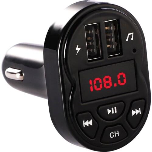 Bluetooth-compatible FM Transmitter Wireless Hands Free MP3 Music Player Support TF Card 5V 3.1A Dual USB Charger FM Modulator