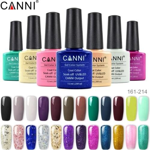 CANNI Enamel Gel Nail Polish Color 128-258 New Hot Nail Art Manicure Fast Dry Base Three Steps Soak off UV LED Nail Gel Lacquer