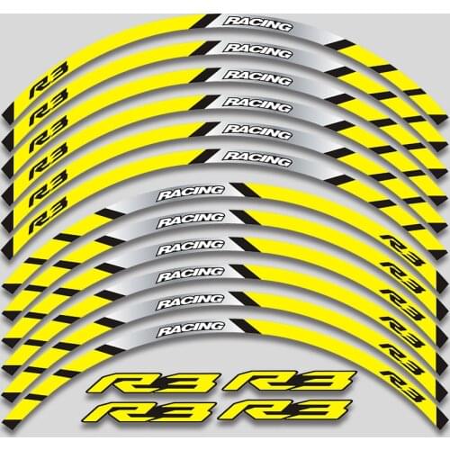 Hot Sale High Quality Motorcycle Rim Stripes Stickers Reflective Waterproof Wheel hub Sticker For YAMAHA YZF R3 YZF-R3 YZFR3 r3