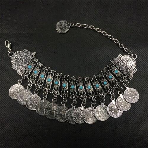 Hot Ethnic Bohemian Beach Bracelet Boho Turkish Gypsy Tribal Jewelry Chic antique Coin Bracelets