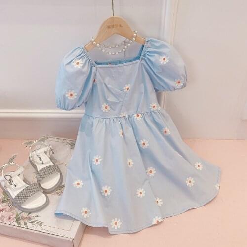 Girls flower cotton dress wholesale