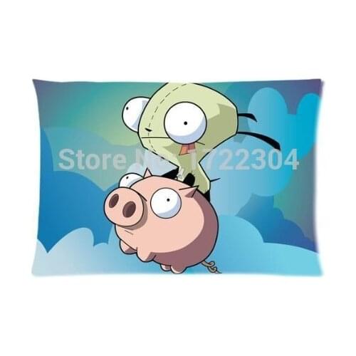 Bedding Set 20x30 inch Twin Sides Pillow Case Invader Zim And Pig Soft Decorative Cotton Pillowcase