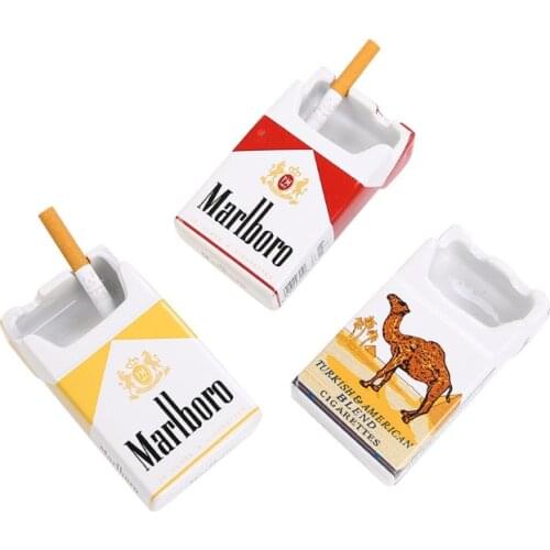 Creative Ceramics Cigarette Cas Shape Ashtray Retro Personality Mini Ashtrays Desktop Decoration Mens Gadget Smoking Accessories