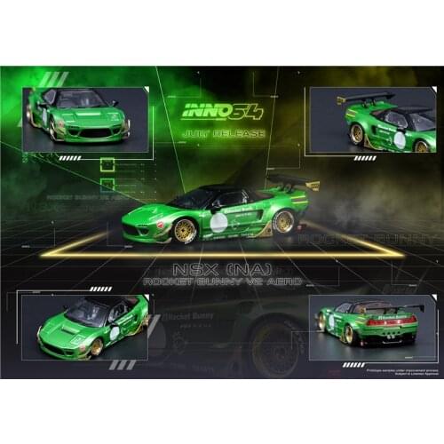 INNO 1:64 Honda NSX NA1 PANDEM ROCKET BUNNY Metallic Green Diecast Model Car