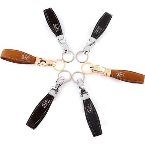 Fashion Dragon Leopard Keychains Men Key Chain Car Key Holder Ring Bag Pendant Genuine Leather Rope High Grade Keychains Gift