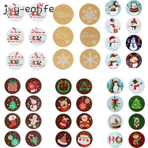 500pcs Round Thank You Labels Seal Stickers Christmas Gift Bag Decoration Baby Shower Birthday Party Xmas Gifts New Year 2021