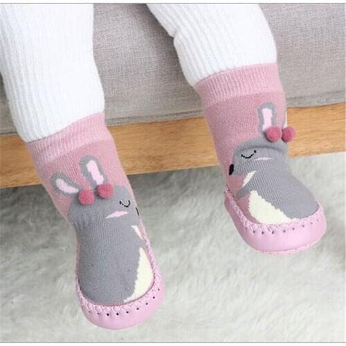 Winter Thick Terry Cotton Baby Sock Toddler Indoor Sock Shoes Newborn Baby Socks with Rubber Soles Infant Animal Funny Sock
