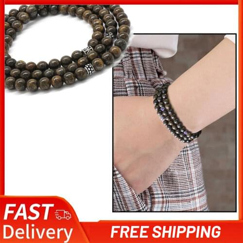 Both Bracelet Necklace Rosary 99 Bronzite Natural Stone Accessory Woman Necklace Vintage Casual Jewelry Design Quality Best Gift