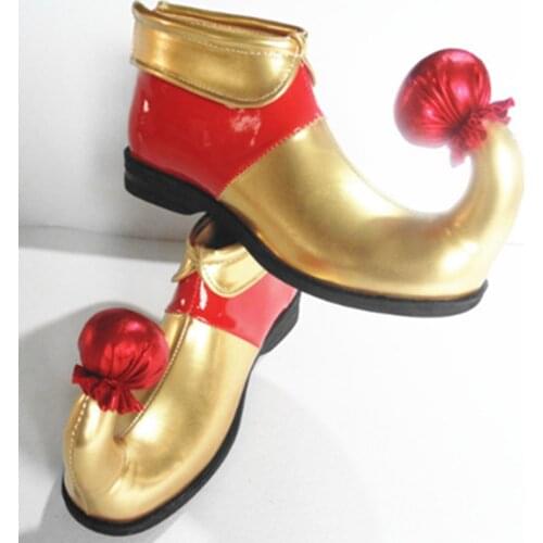 Golden red clown shoes clown cosplay supplies clown cosplay accessories funny cosplay shoes halloween shoes