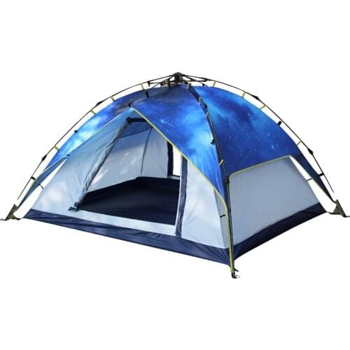 Палатка 4х местна Outdoor Large Space 3-4 People Automatic Thick 210T Rainproof Drawing Rope Design Starry Sky Camping Tent