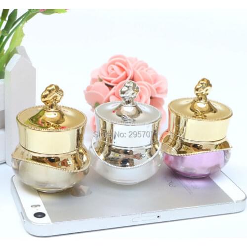 Crown Shape Plastic Refillable Bottles Empty Pot Bottles Makeup Jar Travel Face Cream Lotion Cosmetic Container 100pcs/lot Free