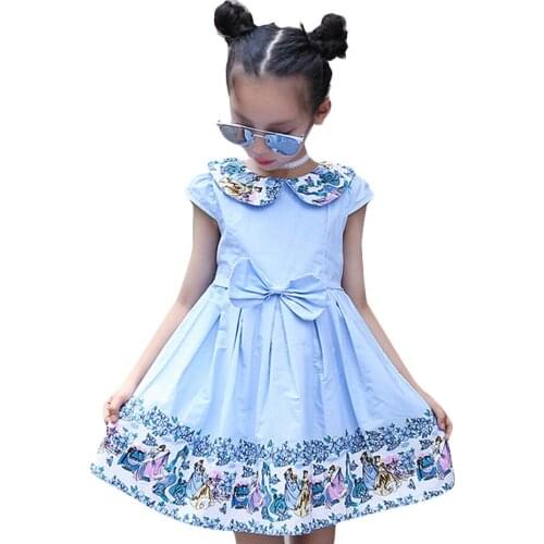 Girls Dress Floral Summer Spring Girls Party Dress Teenage Dress For Girls 8 10 12 Year Big Kids Girls Clothes