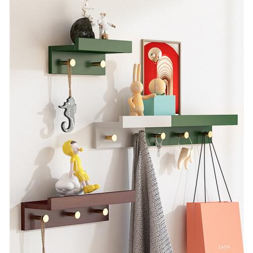 Bamboo Floating Wall-Mounted Rack Coat Hook Rack Towel Hanger Holder European Style Dress Coat Hook Wall Door Hat Hanger