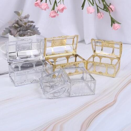 Transparent Organizer Desktop Gem Candy Makeup Pirate Jewelry Box Trinket Treasure Storage Mini Home Case Chest Collectibles