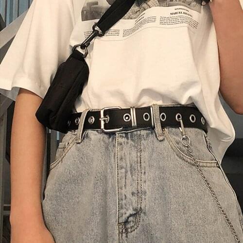 Fashion Pu Leather Belts Chain for Women Luxury Single Hole Pin Buckle Waist Strap Punk New style Jeans Decorative Waistband