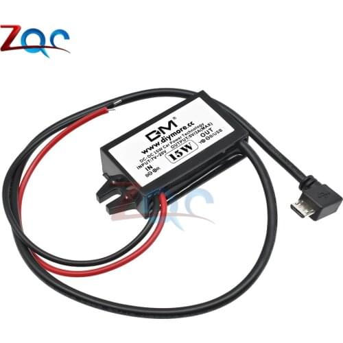 Micro USB Output DC-DC Converter Regulator 15W 12V to 5V 3A Max Step Down Buck Power Supply Module Waterproof