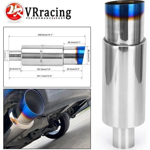 Car Exhaust Systems Muffler Tip Tail Pipe Polished Stainless Steel 2.0" Inlet To 3.5" Outlet Burnt Exhaust Tip Muffler