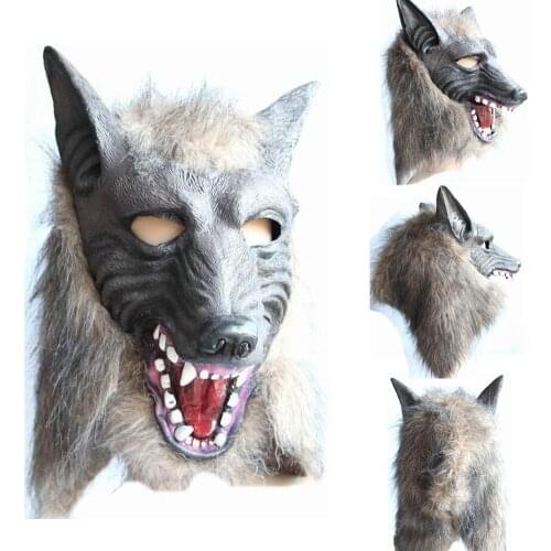HOT SALES！！！New Arrival Creepy Latex Animal Wolf Head Mask for Halloween Party Costume Cosplay Prop Wholesale Dropshipping