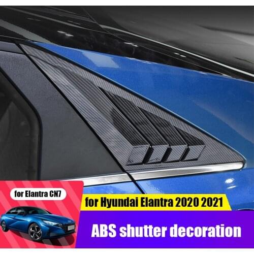For CN7 Hyundai Elantra Avante 20 21 rear triangular shutters ABS modified special side window shark fin air outlet stickers
