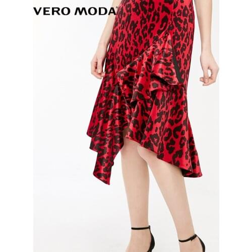 Vero Moda Womens Printed Fabric Ruffled Irregular hemline Skirt | 31911G524