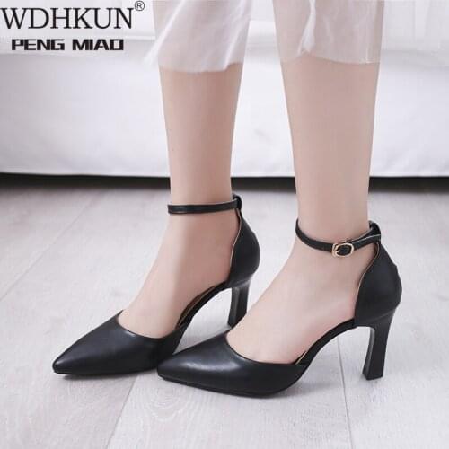 Star Women Sandals Elegant Pointed Buckle Strap High Heels Wedding Shoes Heeled Pumps Sandals White Black Fashion Women Shoes