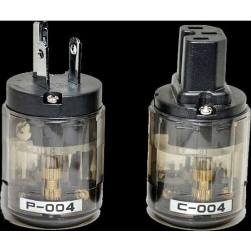 1 Pair US Plug P-004/C-004 Palladium-Plated Beryllium Copper alloy IEC Plug Connector Fever Power Plug For Oyaide