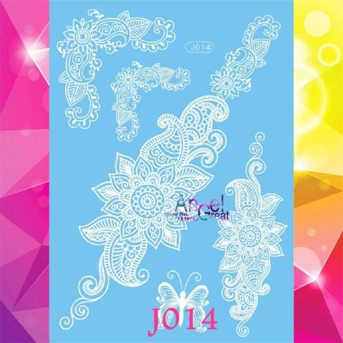 1PC Hot Fashion Large Henna Flower Bracelet Designs Waterproof Tattoo Sticker AJ14 White Henna Paste Body Art Arm Wedding Tatoos