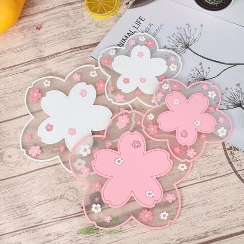 1Pc Japan Style Cherry Blossom Heat Insulation Table Mat Family Office Anti-skid Tea Cup Milk Mug Coffee Cup Coaster