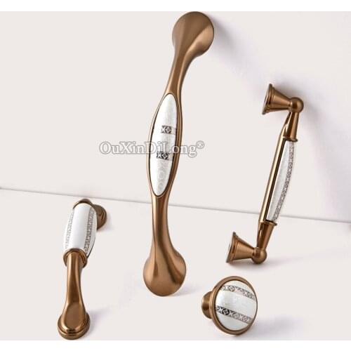 10PCS Elegant European Ceramic Kitchen Cabinet Door Handles Cupboard Wardrobe Drawer Wine Cabinet Pulls Handles and Knobs