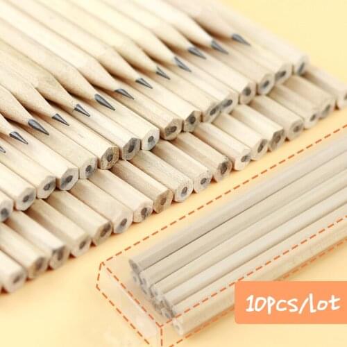 10pcs/ lot Wooden Lead Pencils Natural Wood Pencil HB Black Hexagonal Non-toxic Standard Pencil Office School Supplies