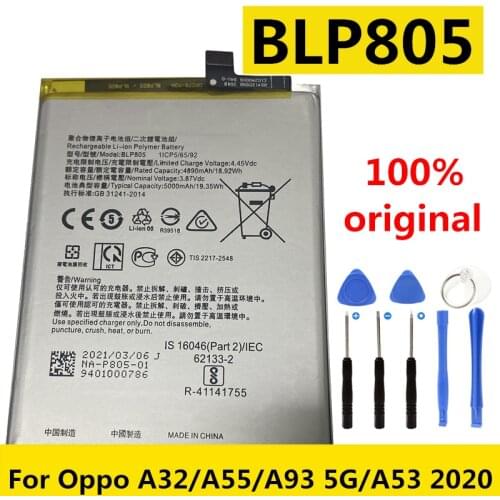 100% New Original High Quality 5000mAh BLP781 BLP805 Battery For OPPO A52 A32/A55/A93 5G/A53 2020 Mobile Phone