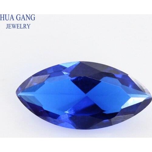 113# Spinel Blue Marquise Shape Brilliant Cut Synthetic Spinel Stone For Jewelry Size 1.5x3-10x20mm Free Shipping