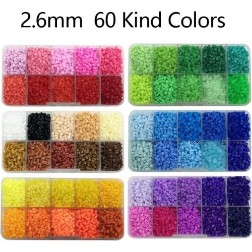 2.6mm 60 Kinds Colors About 25200pcs Hama Beads As shown Perler Iron Beads Diy Puzzles High Quality Handmade Gift children Toy