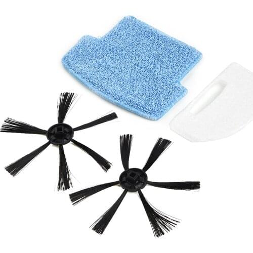 2*Side Brushes+1*Filter+1*Mop Cloth Kit For Isweep S320 Sweeper Parts Vacuum Cleaner Replacement Attachments For Home Cleaning