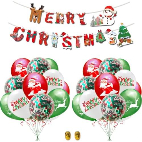 23PCS Christmas Balloon Set Christmas Decorations Christmas Party 12 Inch Round Latex Balloons Christmas Gifts Party Decorations