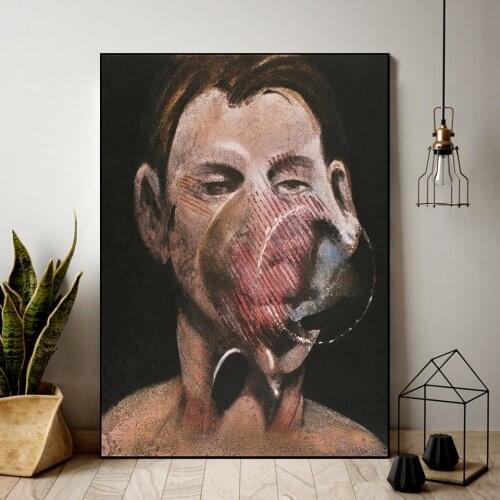 Famous Artist Francis Bacon Abstract “Portrait of Peter Beard” Canvas Painting Poster and Print for Living Room Decor Wall Art