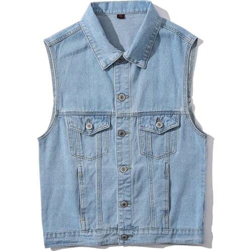 BLEASENDY Men's Denim Vests