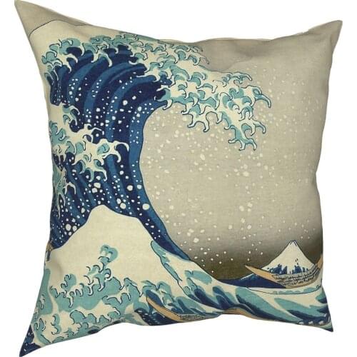 The Great Wave Off Kanagawa Pillow Case Home Decorative Japanese Cushion Cover Throw Pillow for Home Double-sided Printing