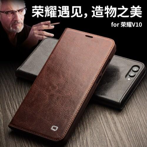 Luxury Flip Genuine Leather Cover for Huawei Honor V10 Stylish Fashion Business Full Protection Shell Case for Huawei Honor V10