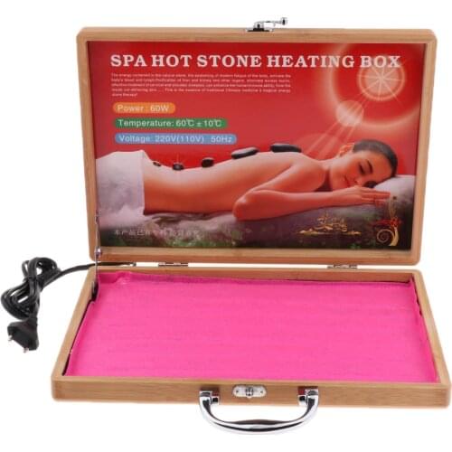 SPA Relax Hot Massage Rock Stone Heating Box Warmer Case Heater EU Plug