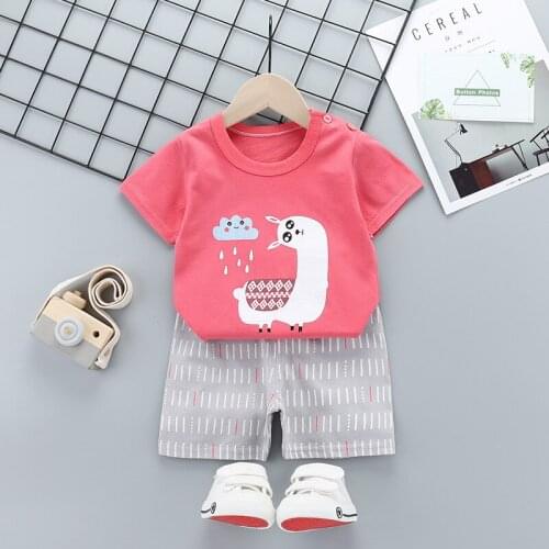 Baby Pajamas Summer Cotton Short-sleeved Boys Girls Clothing Sets Children Cartoon Sleepwear Kids Pyjamas Enfant Child Pyjama