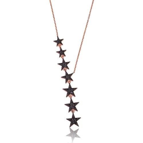 Design Necklace - Shooting Stars Model - Black - Stylish & Chic - Womens 2021 Summer Fashion - Gift & Daily Use